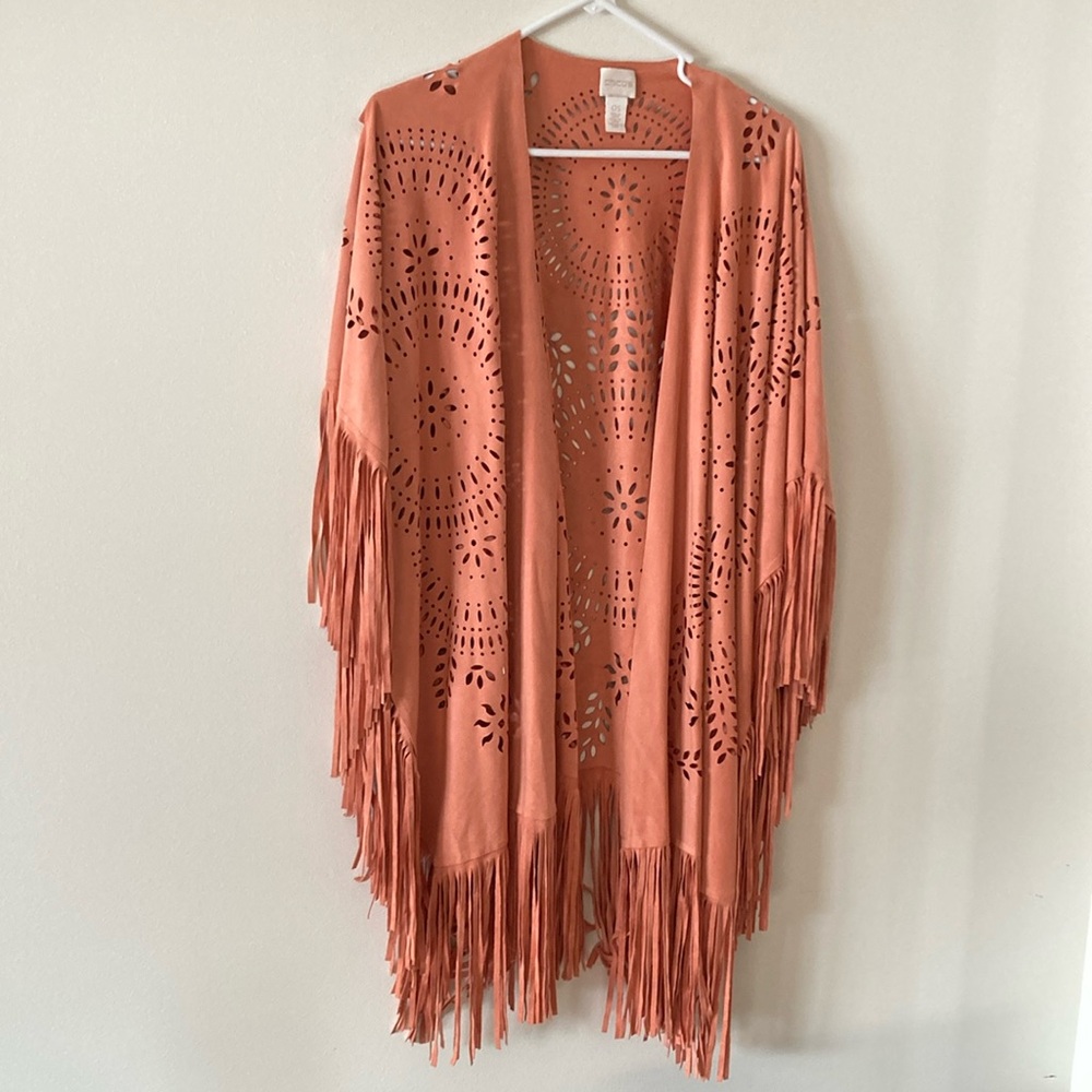 Chico's Orange Fringe Jacket
